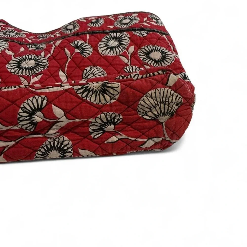 Vera Bradley Tote Bag Womens Red Floral Quilted Houndstooth Lining - Picture 6 of 8